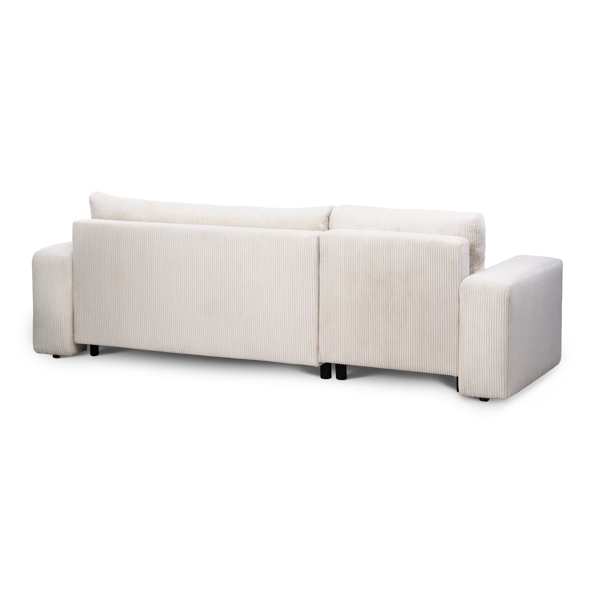 Narożnik uniwersalny z funkcją spania 3-osobowy 200x142–154 w stylu loft – sztruks POSO, pojemnik na pościel, mechanizm DL | Kingi