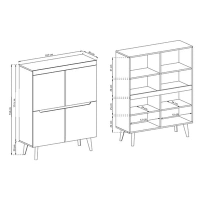 Komoda 107x134 w stylu skandynawskim | Trava