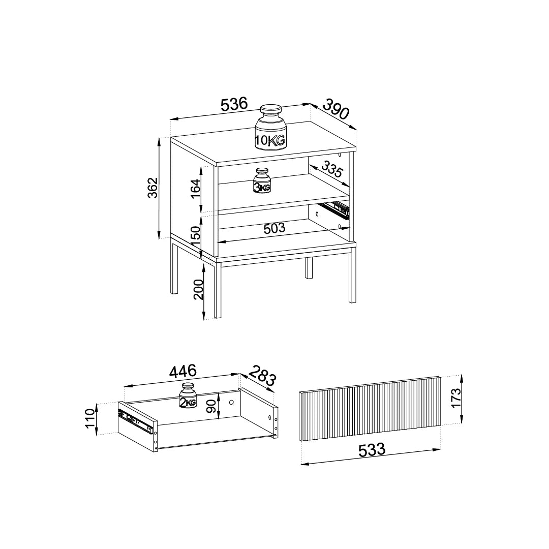 Szafka Nocna Lampy 54x56
