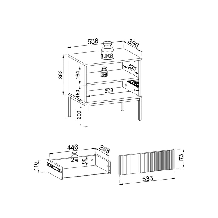 Szafka Nocna Lampy 54x56