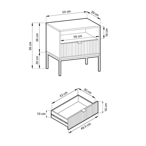 Szafka Nocna Roza 54x56