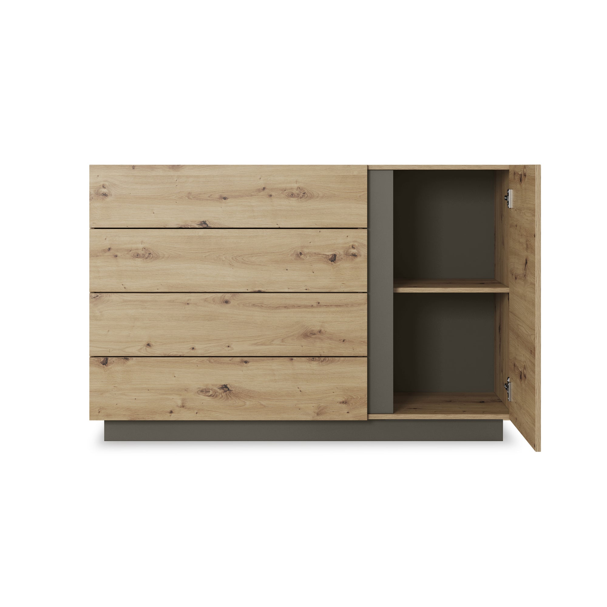 Komoda 138x91 w stylu minimalistycznym - push-to-open, cichy domyk, 4 szuflady | Armelia B