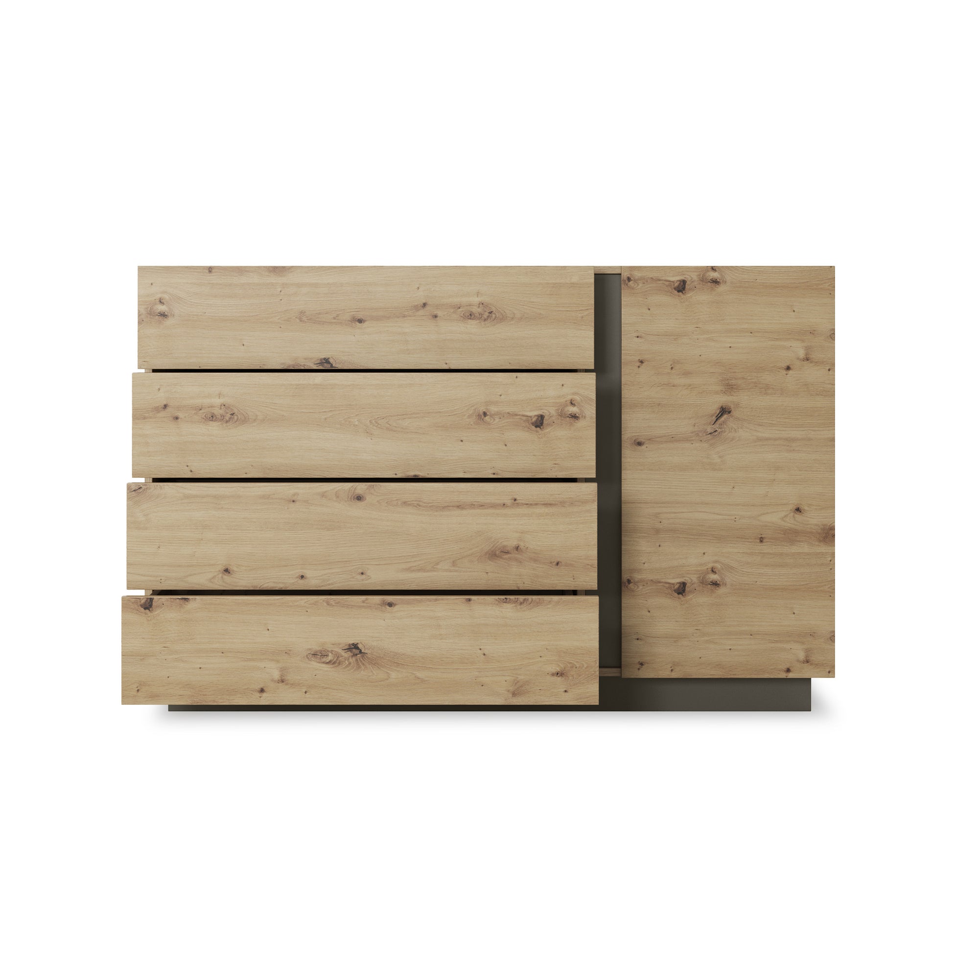 Komoda 138x91 w stylu minimalistycznym - push-to-open, cichy domyk, 4 szuflady | Armelia B
