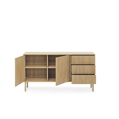 Komoda 2-drzwiowa 154x80 z 3 szufladami w stylu japandi | Viola