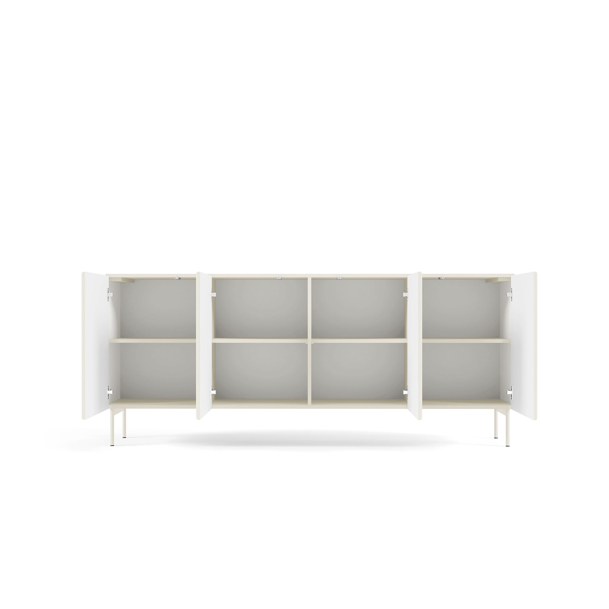 Komoda z drzwiami 195x81 w stylu nowoczesnym - kaszmir, push-to-open, 4 drzwi | MuzZI