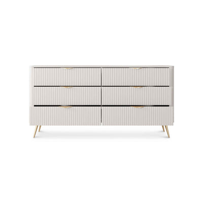 Komoda 163x81 z 6 szufladami w stylu eleganckim | Laanti