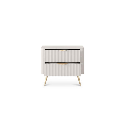 Szafka nocna z 2 szufladami 63x55 cm w stylu eleganckim | Laanti