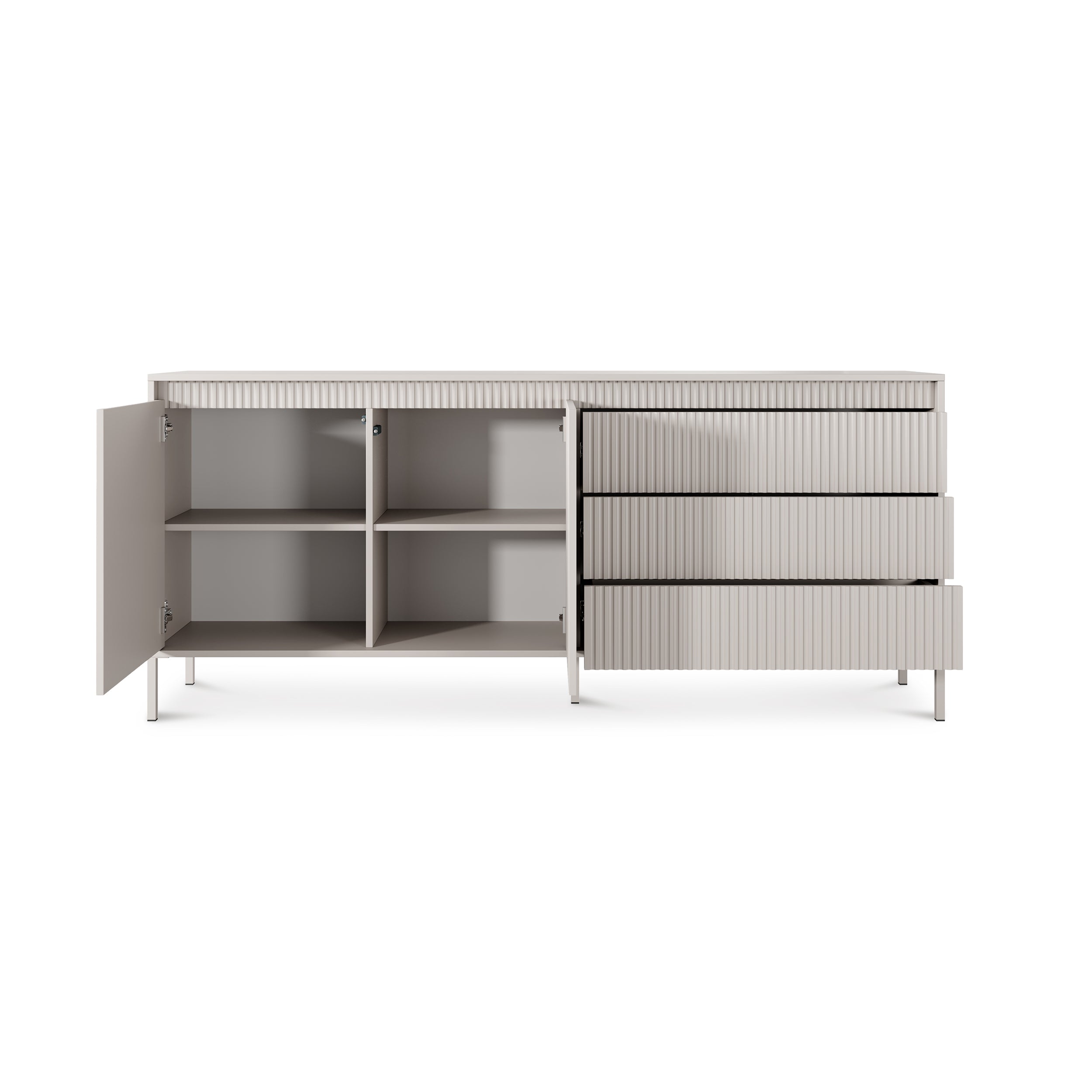 Komoda z drzwiami i szufladami 187x81 w stylu japandi | Senra