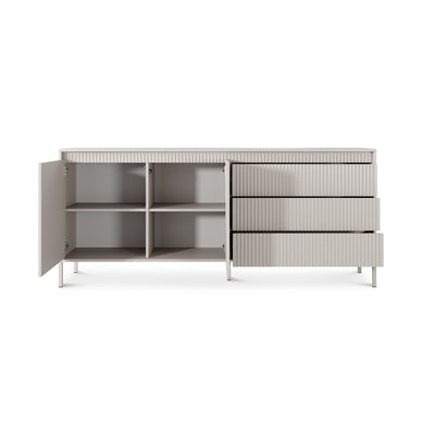 Komoda z drzwiami i szufladami 187x81 w stylu japandi | Senra