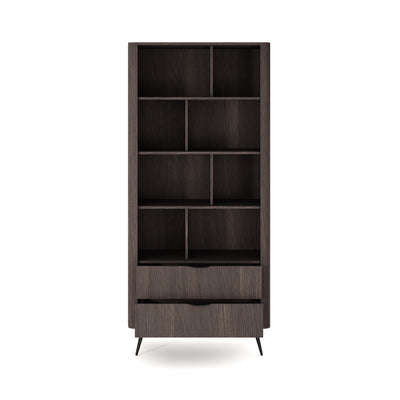 Regał 88x194 z otwartymi półkami i szufladami w stylu soft loft | Velia