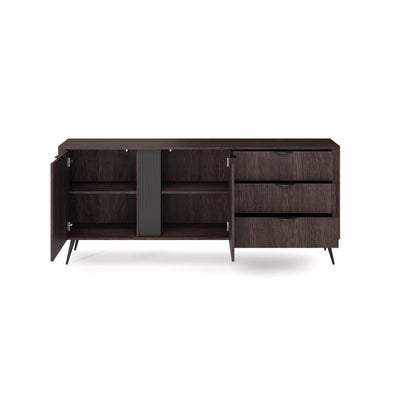 Komoda szeroka 195x81 z szafkami i szufladami w stylu soft loft | Velia