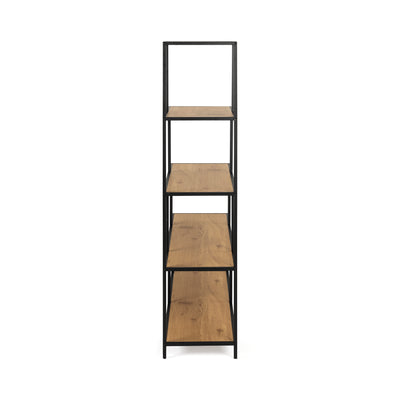 Skeleto 135x150 Wild Oak bookcase, side view – an open bookcase with a depth of 35 cm
