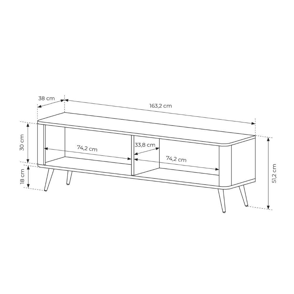 Szafka RTV 163x51 w stylu nowoczesnym | Laanti