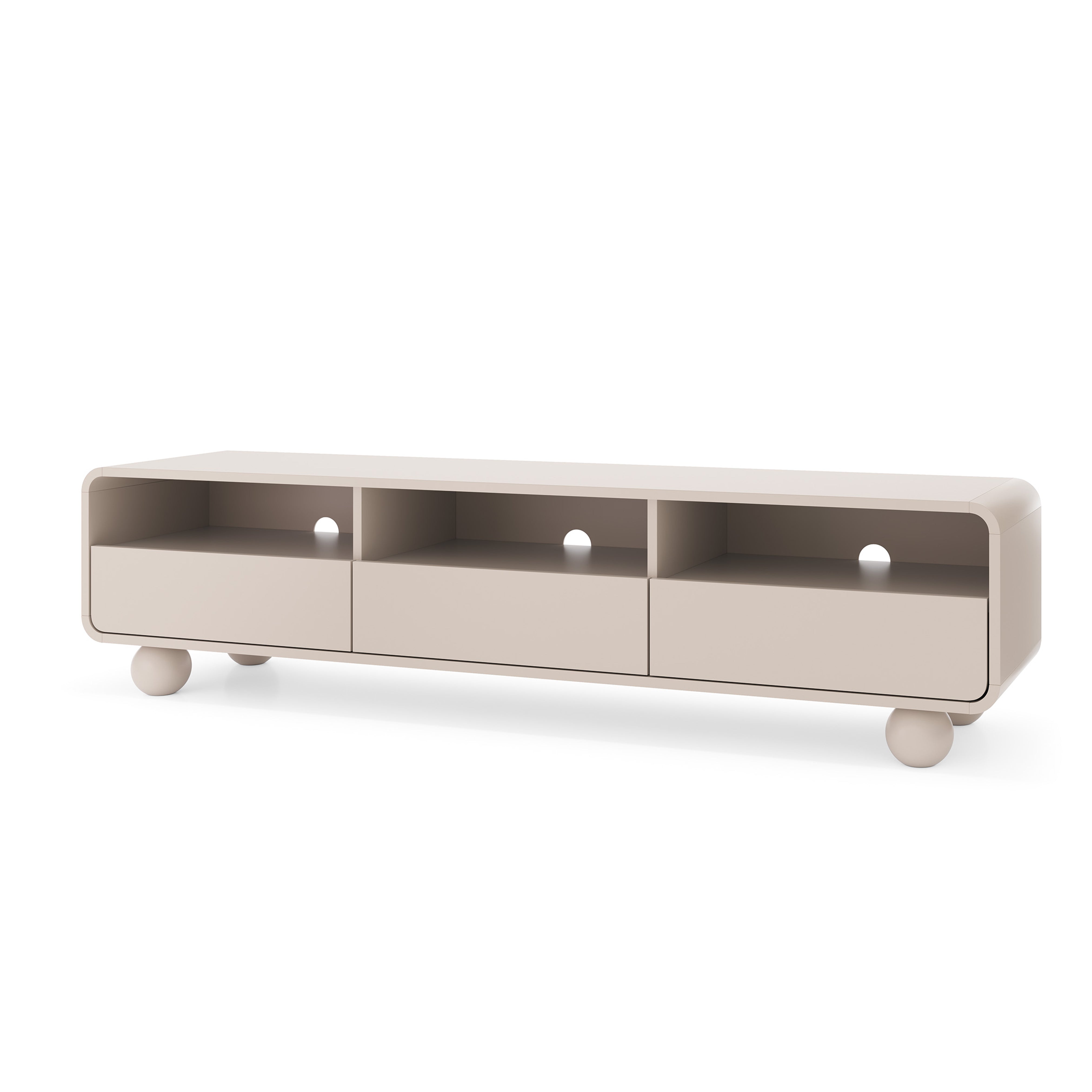 Szafka RTV 180x44 w stylu japandi | Ballo