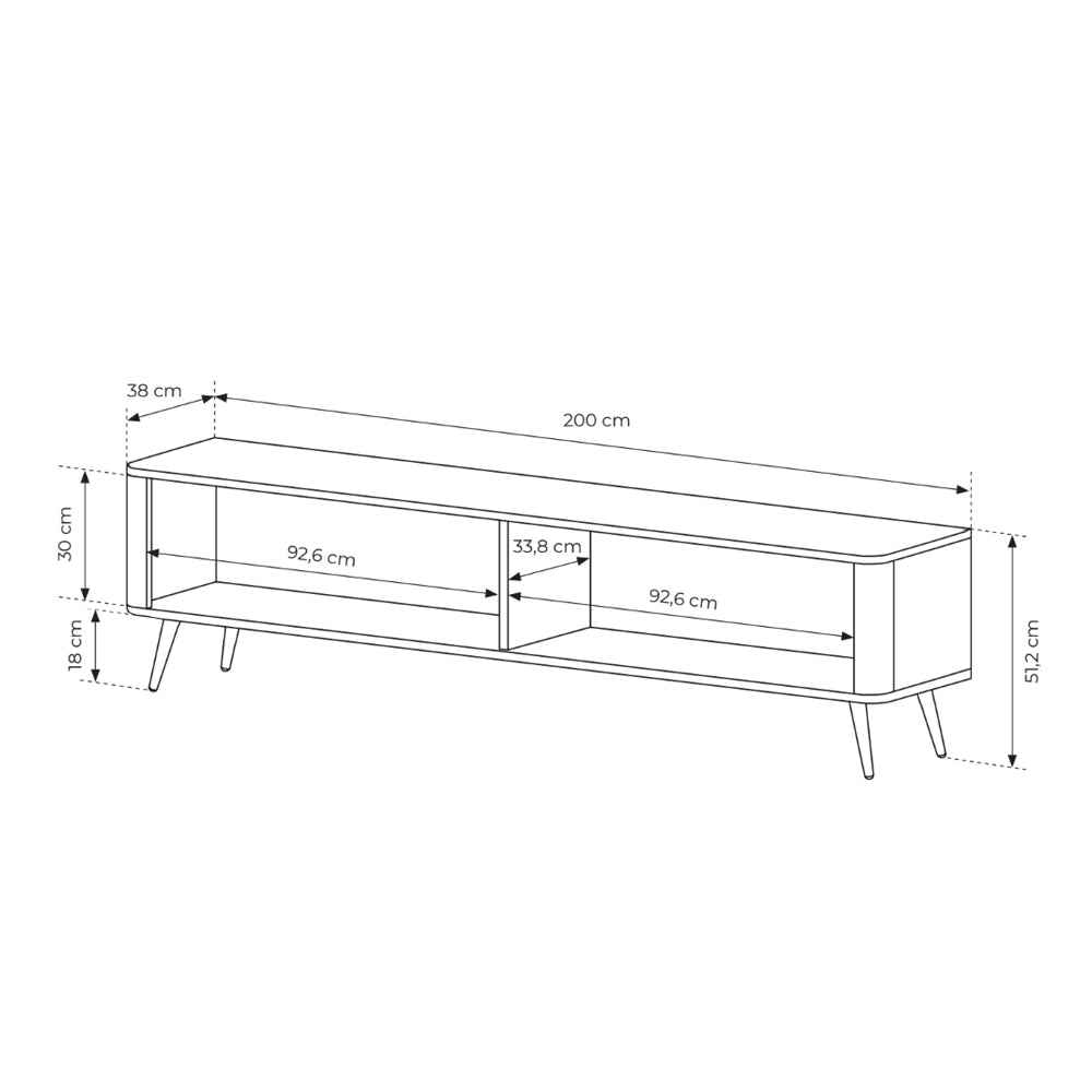 Szafka RTV 200x51 w stylu nowoczesnym | Laanti