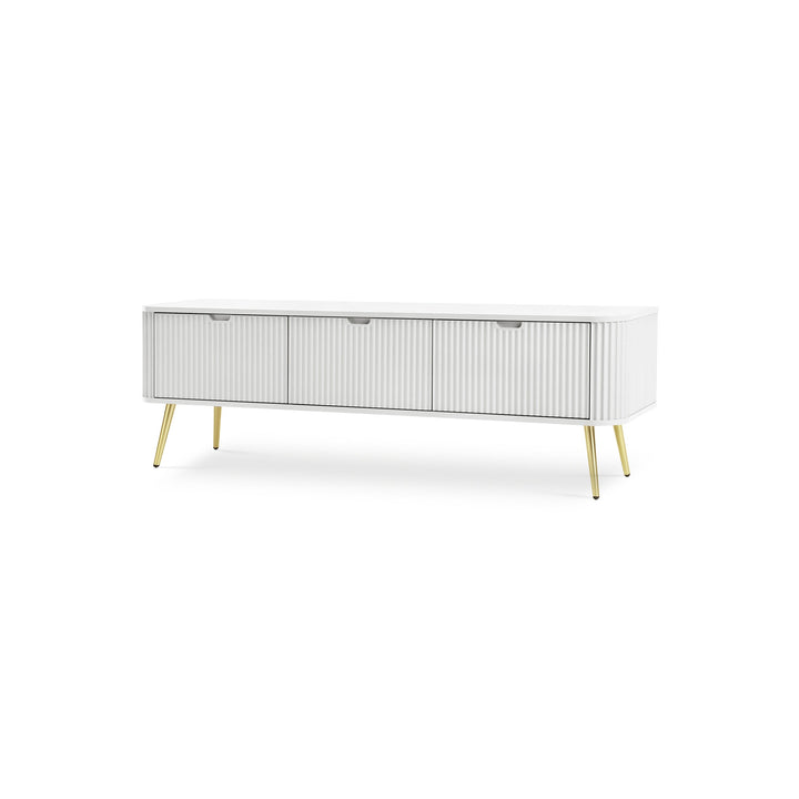 Szafka RTV Eva 168x57 Biały Złoty