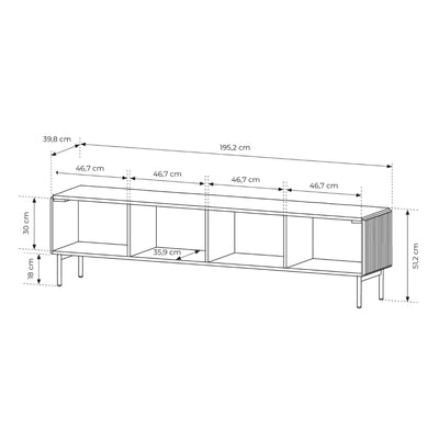 Szafka RTV 195x51 w stylu nowoczesnym | MuzZI