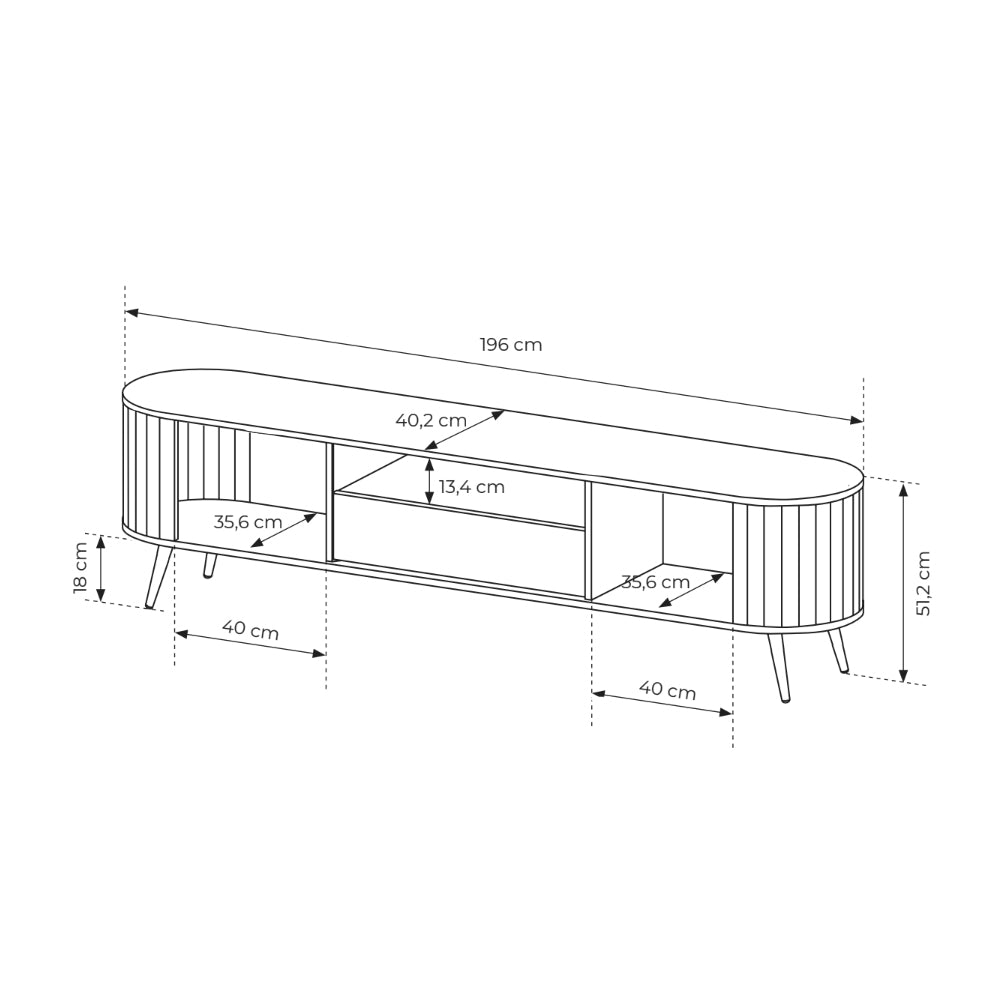 TV cabinet 196x51 in modern style | Llovia