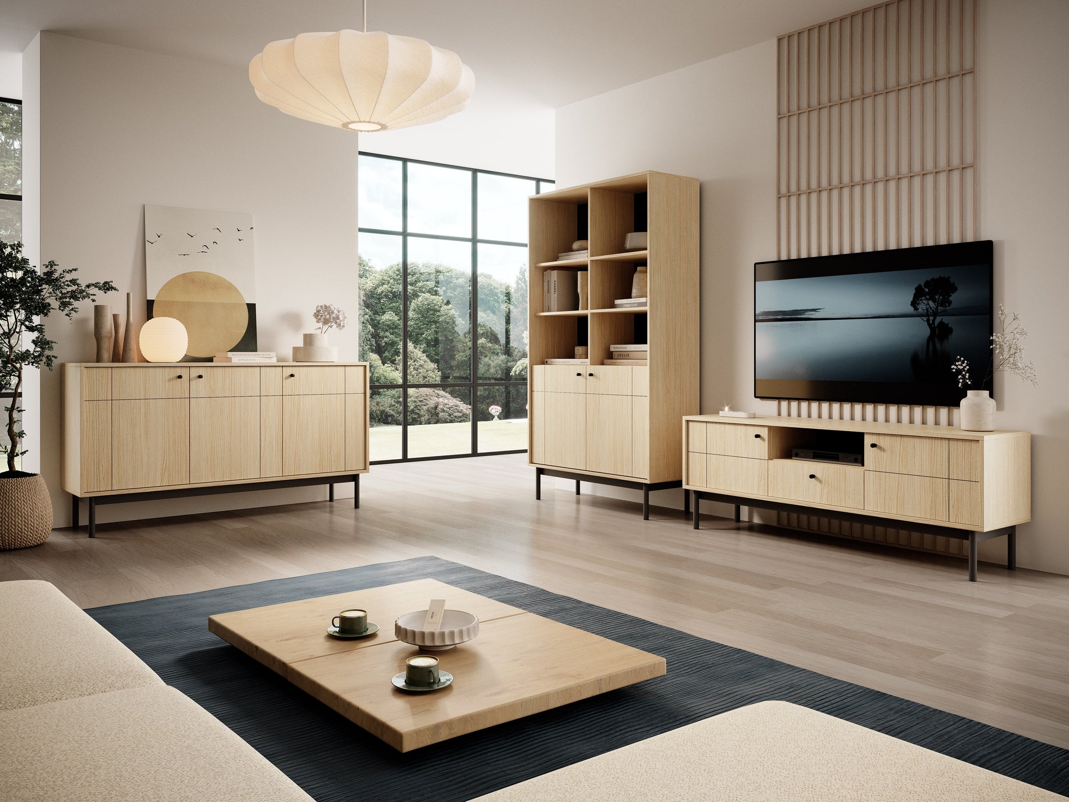 Witryna 104x185 cm w stylu japandi | Sabi