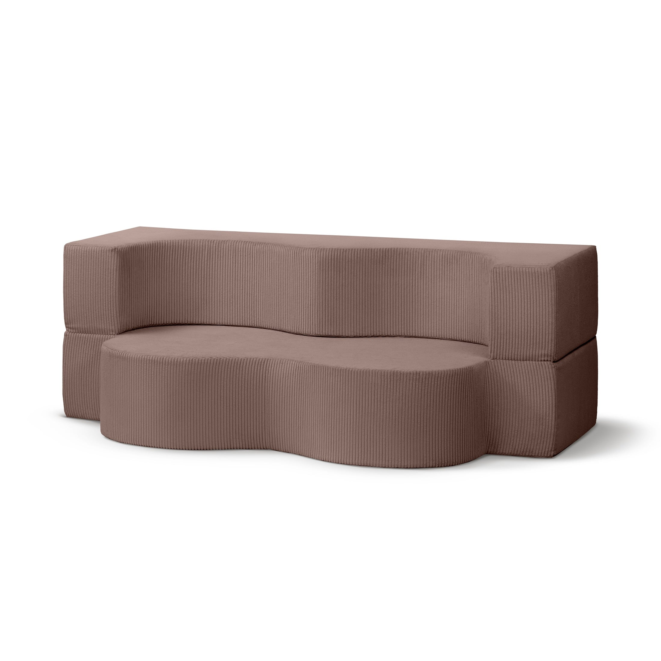 Sofa piankowa wolnostojąca 200 cm z funkcją spania w stylu japandi | Kamelia Jesienny Brąz (POSO 27)
