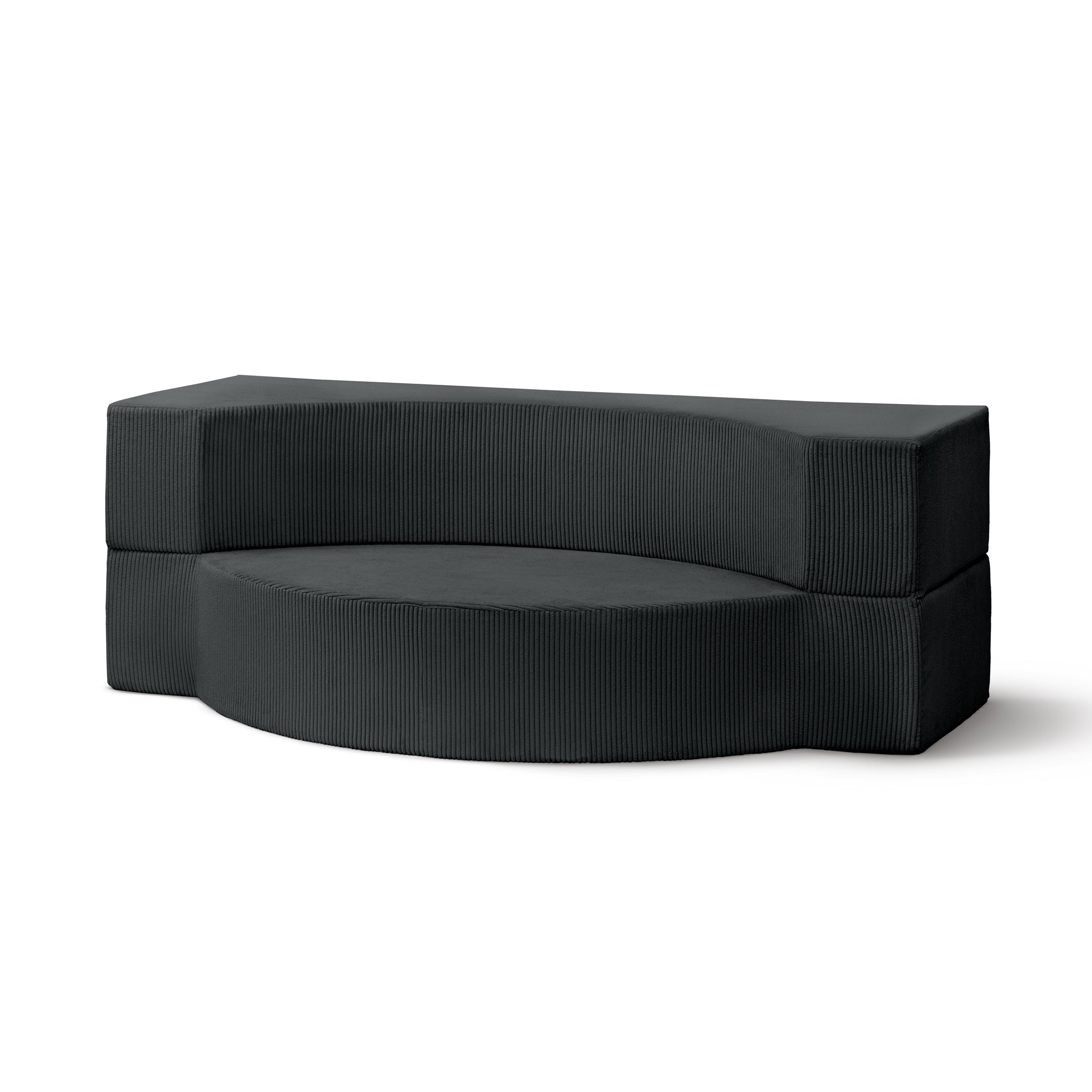 Sofa piankowa modułowa 200 cm z funkcją spania w stylu japandi | Lunaria Antracyt (POSO 34)