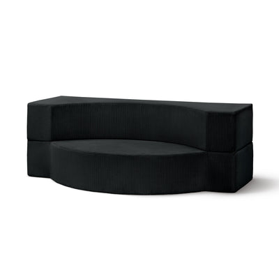 Sofa piankowa modułowa 200 cm z funkcją spania w stylu japandi | Lunaria Węgiel (POSO 135)