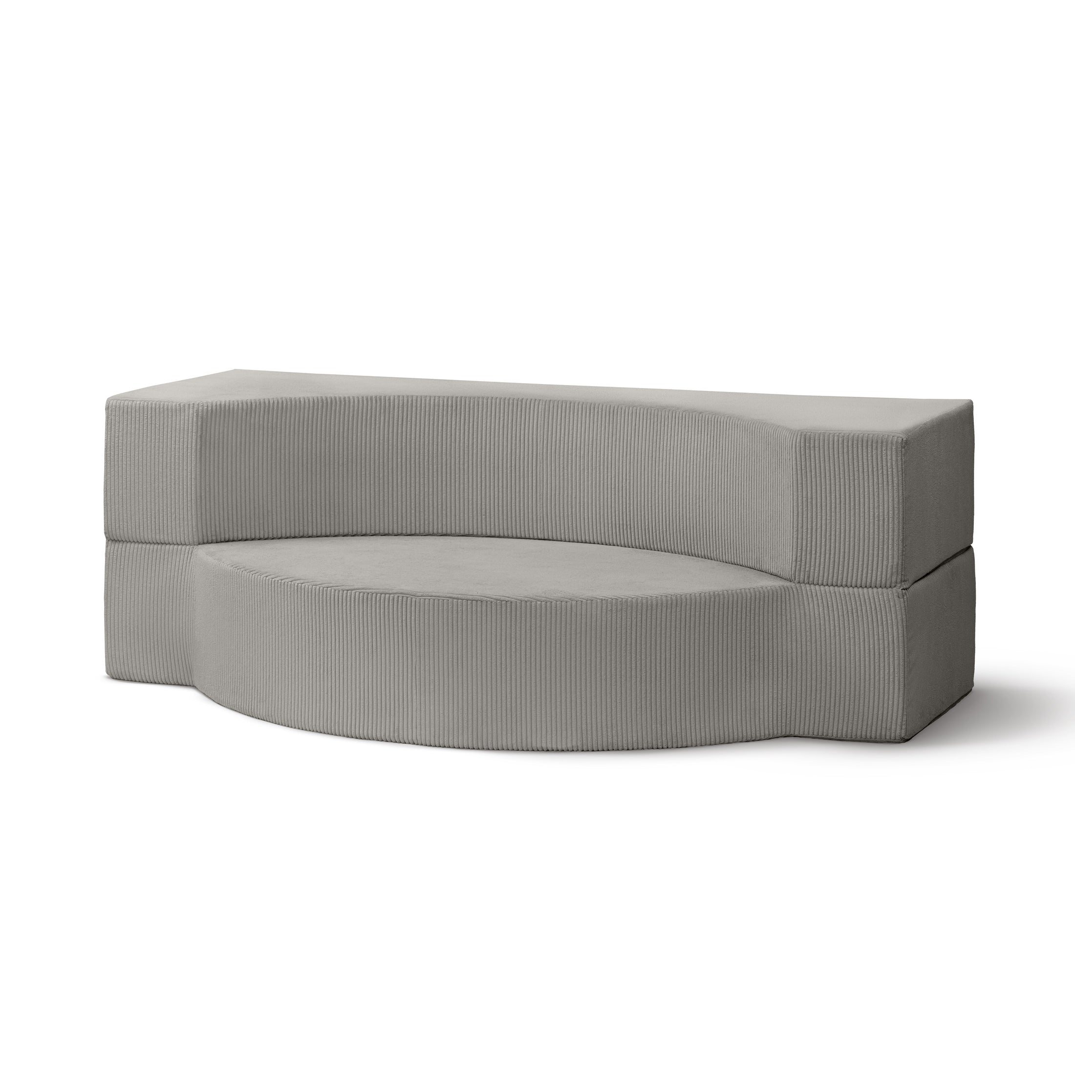 Sofa piankowa modułowa 200 cm z funkcją spania w stylu japandi | Lunaria Popielata Biel (POSO 110)