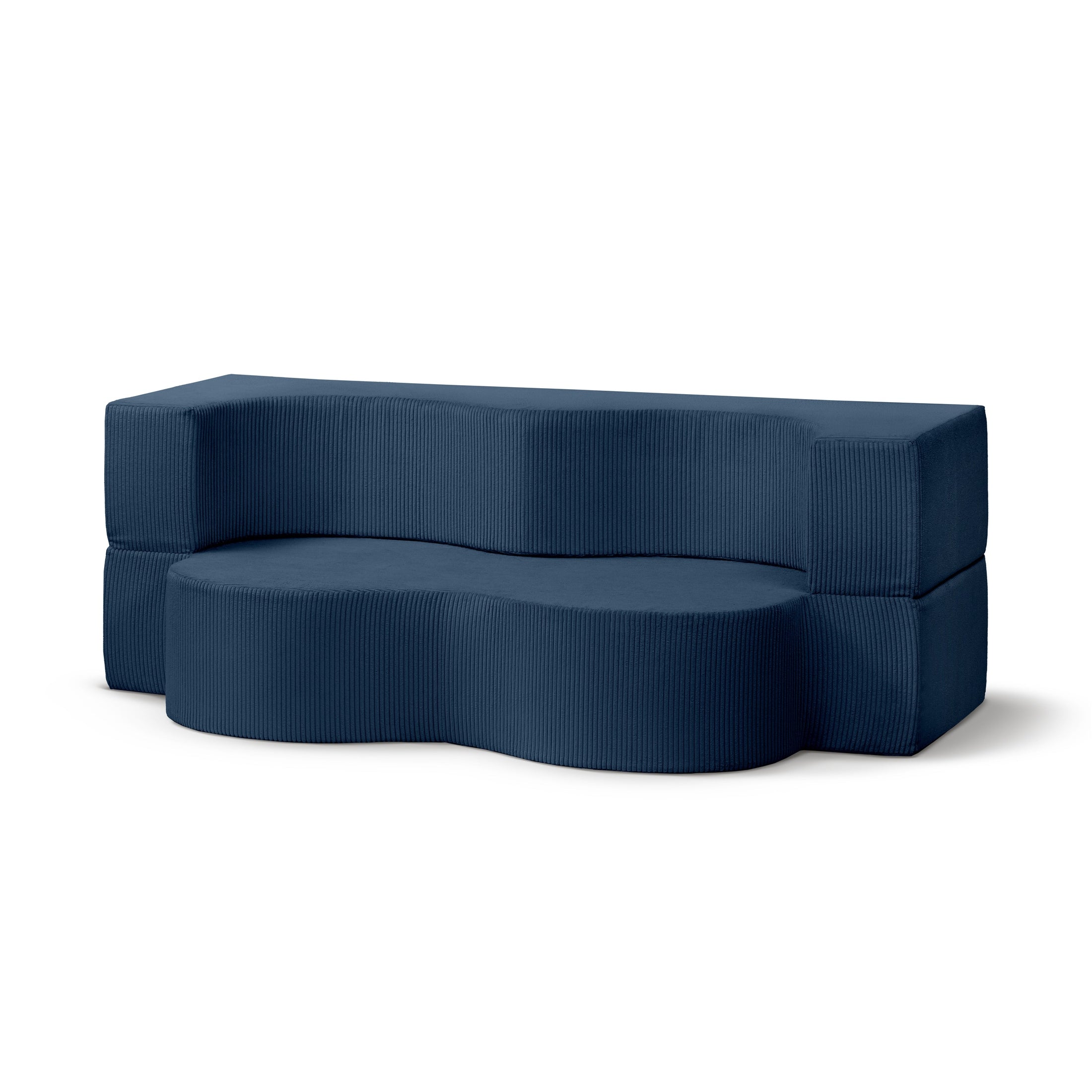 Sofa piankowa wolnostojąca 200 cm z funkcją spania w stylu japandi | Kamelia Granatowy Grafit (POSO 05)