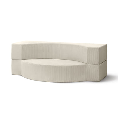 Sofa piankowa modułowa 200 cm z funkcją spania w stylu japandi | Lunaria Kość Słoniowa (POSO 105)