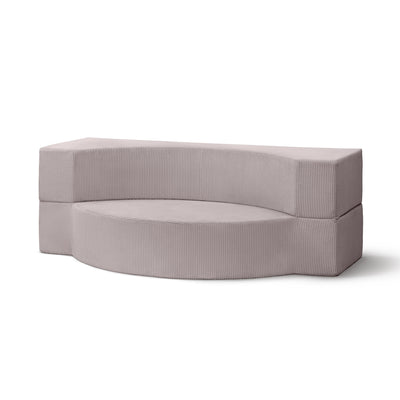 Sofa piankowa modułowa 200 cm z funkcją spania w stylu japandi | Lunaria Płowe Szkło (POSO 145)