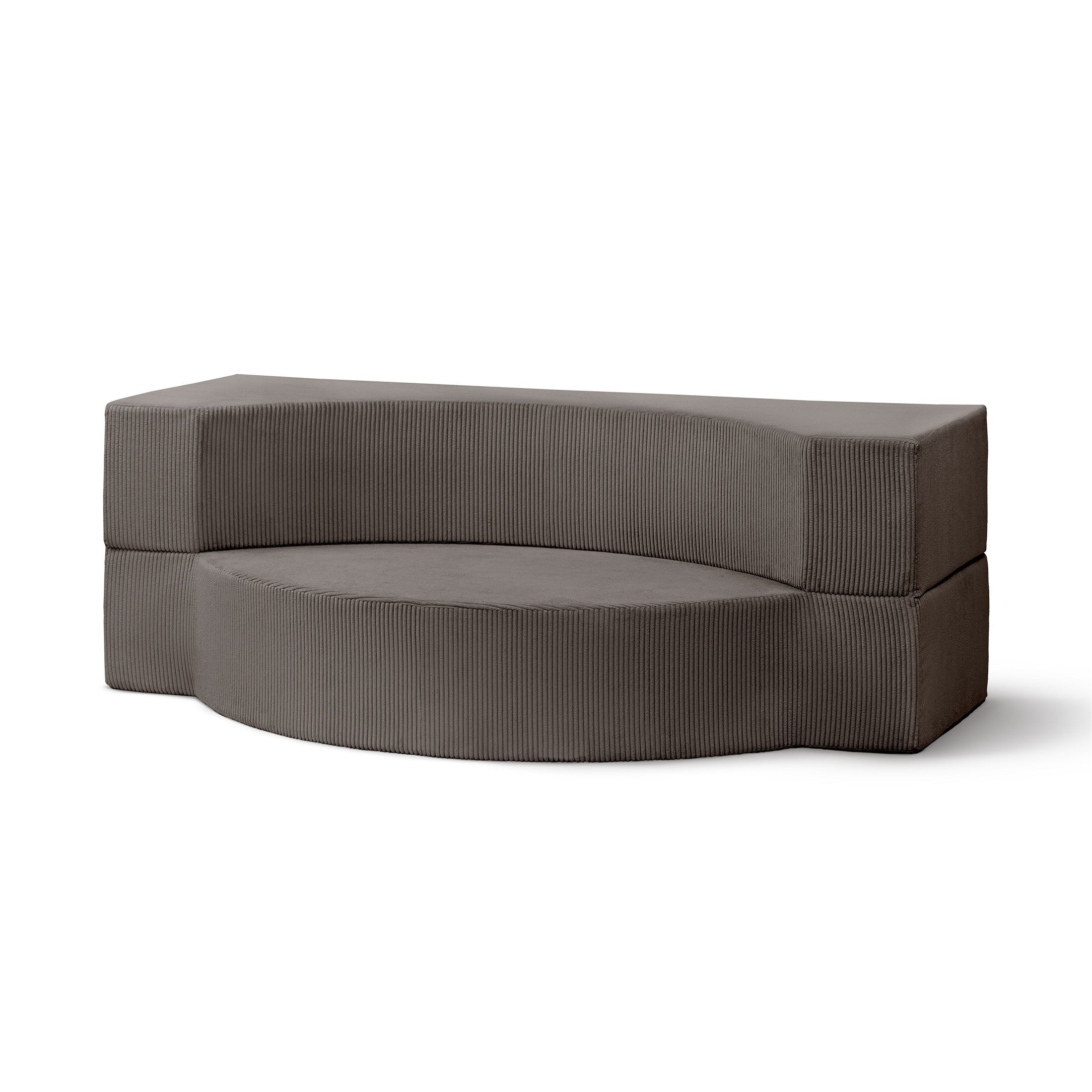 Sofa piankowa modułowa 200 cm z funkcją spania w stylu japandi | Lunaria Wędzone Drewno (POSO 04)