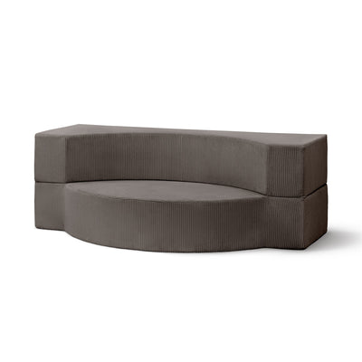 Sofa piankowa modułowa 200 cm z funkcją spania w stylu japandi | Lunaria Wędzone Drewno (POSO 04)