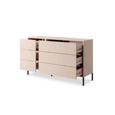Komoda 137x81 z 6 szufladami w stylu minimalistycznym | Dust