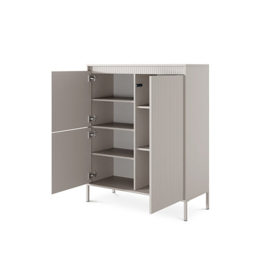 Komoda 3-drzwiowa 104x123 w stylu japandi | Senra
