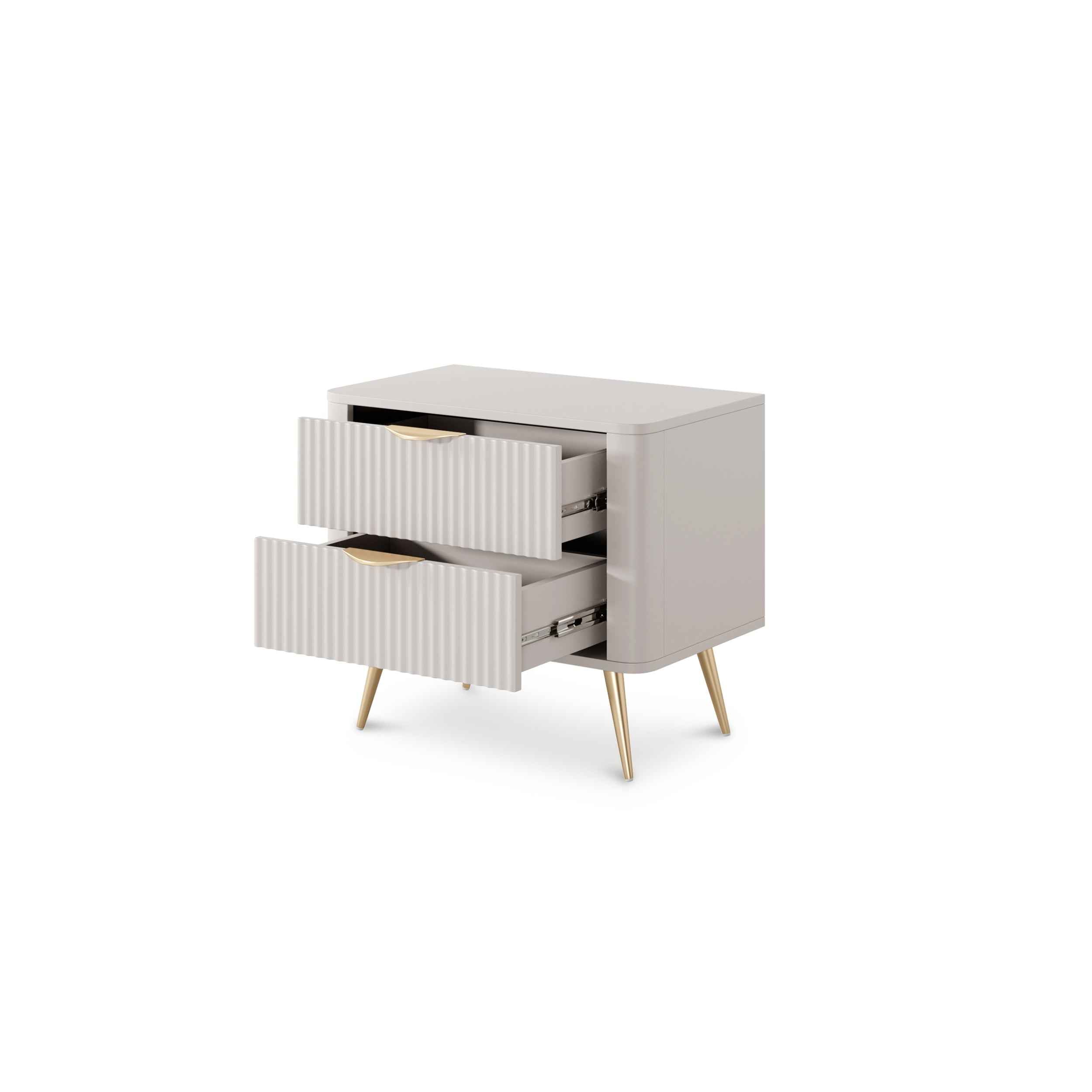 Szafka nocna z 2 szufladami 63x55 cm w stylu eleganckim | Laanti