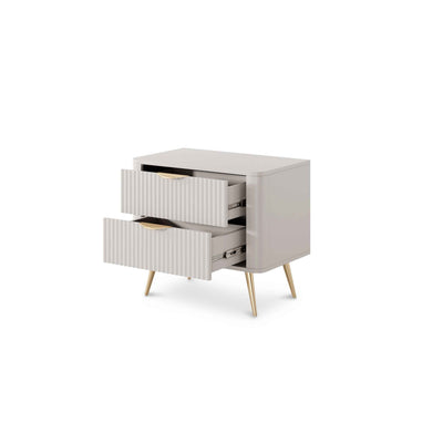 Szafka nocna z 2 szufladami 63x55 cm w stylu eleganckim | Laanti