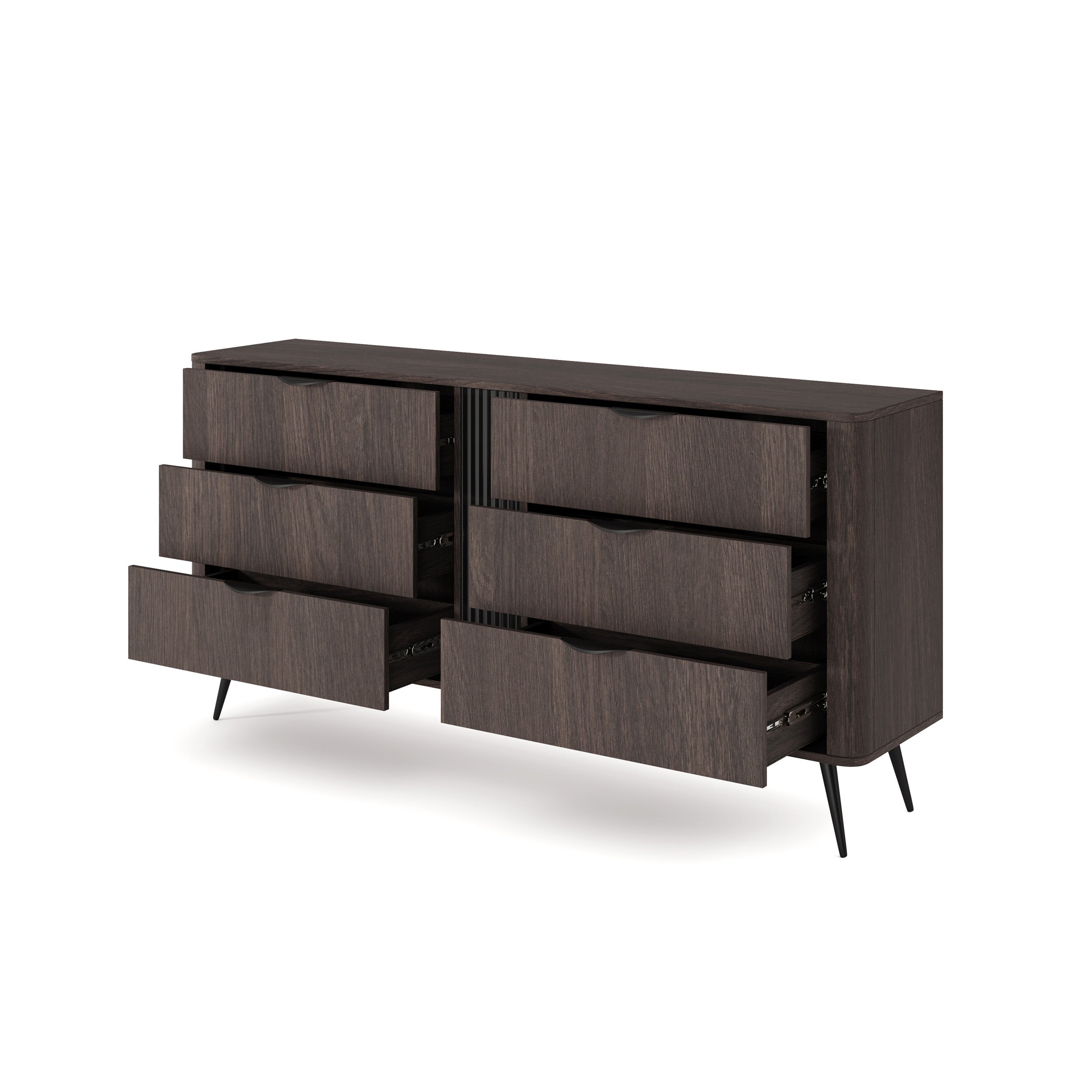 Komoda z 6 szufladami 163x81 w stylu soft loft | Velia