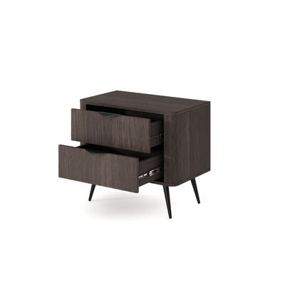 Szafka nocna z 2 szufladami 63x55 cm w stylu soft loft | Velia
