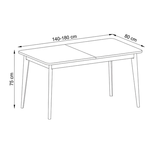 Stół rozkładany 140–180x76 cm w stylu skandynawskim | Trava