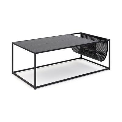 Skeleto coffee table 110x60 with a slanted edge on the mesh-side – an industrial-style coffee table