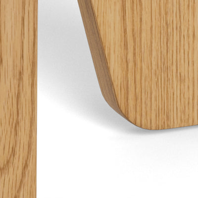Tendra coffee table Ø80x45 – a close-up of the rounded base of the leg with a wild oak finish