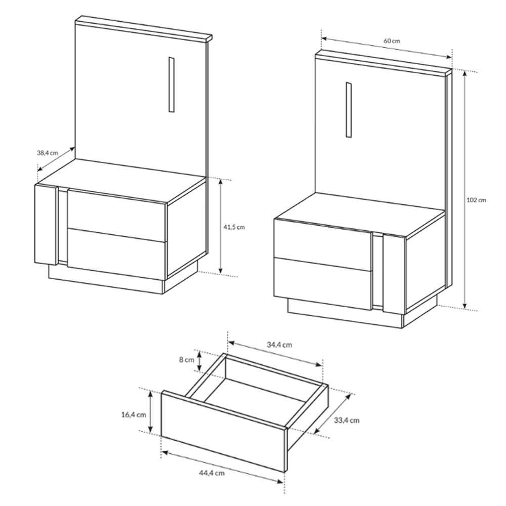 Dwie Szafki nocne Armelia 60x102