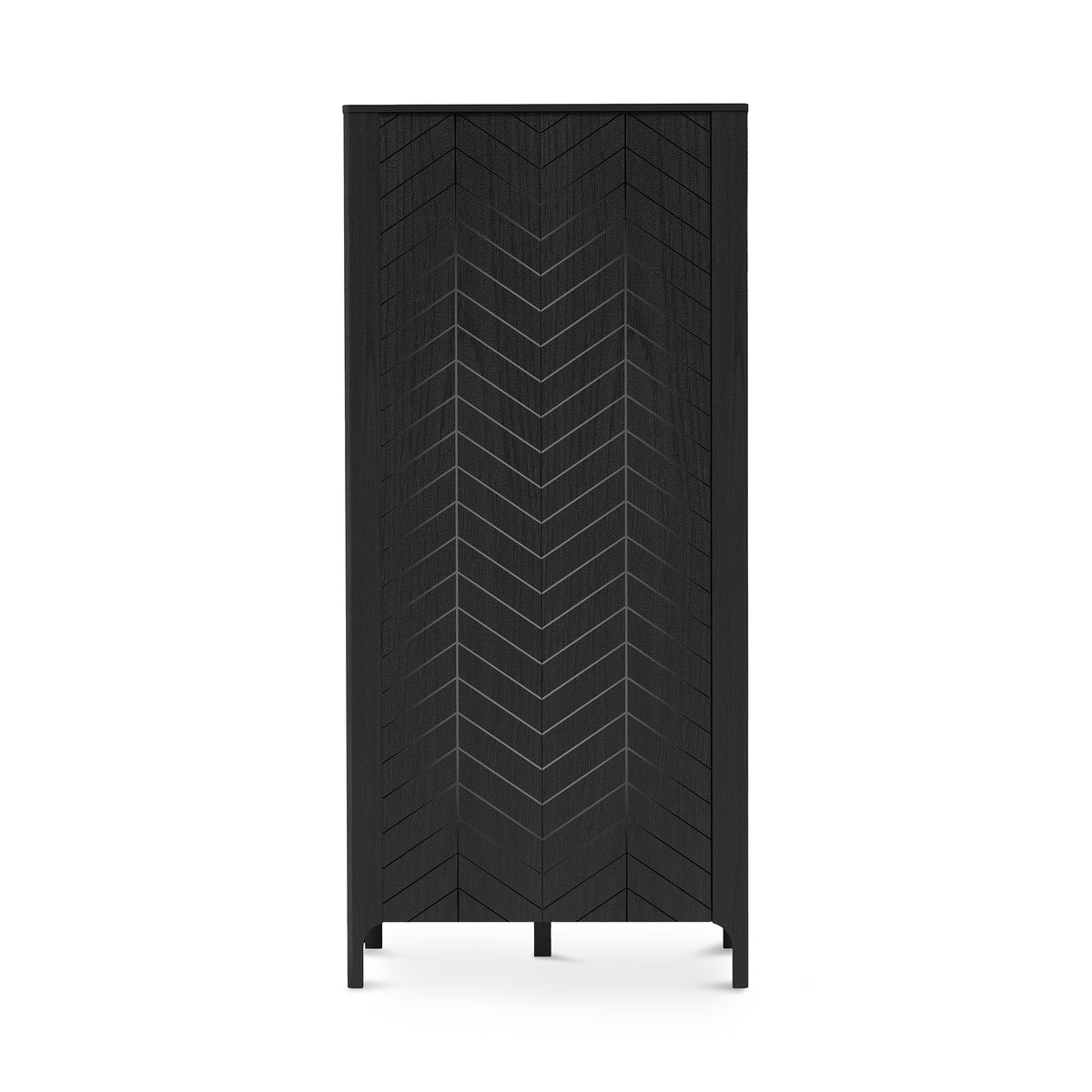 EKLIPSO wardrobe 90x197 with herringbone doors in a modern style – colour Black | Pillovely