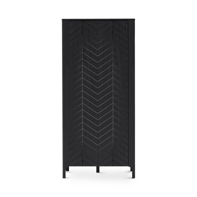 EKLIPSO wardrobe 90x197 with herringbone doors in a modern style – colour Black | Pillovely