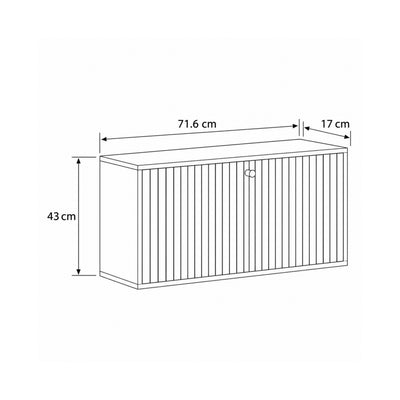 Bambouz 72x43 shoe cupboard – dimensional drawing showing width, height and depth