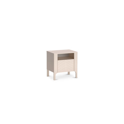 EKLIPSO bedside table 54x57 with an open niche in a modern style, colour Cashmere – main image | Pillovely