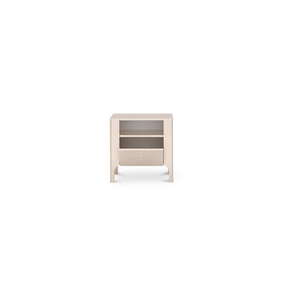 EKLIPSO bedside table 54x57 with an open niche in a modern style, colour Cashmere – open view | Pillovely