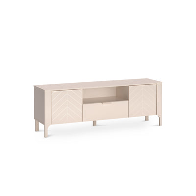 EKLIPSO TV cabinet 160x57 with herringbone fronts in a modern style, colour Cashmere – main image | Pillovely