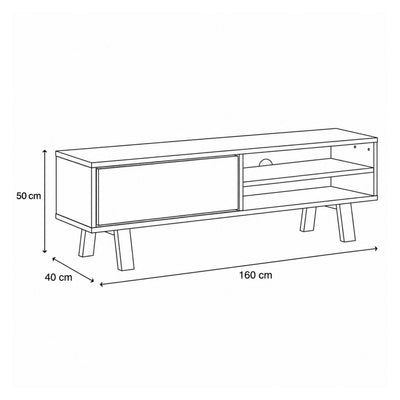 Lurisse TV cabinet 160x50 – dimensional drawing showing width, height and depth