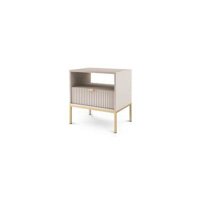 Szafka nocna z szufladą 54x56 cm w stylu glamour | Roza Kaszmir Złota